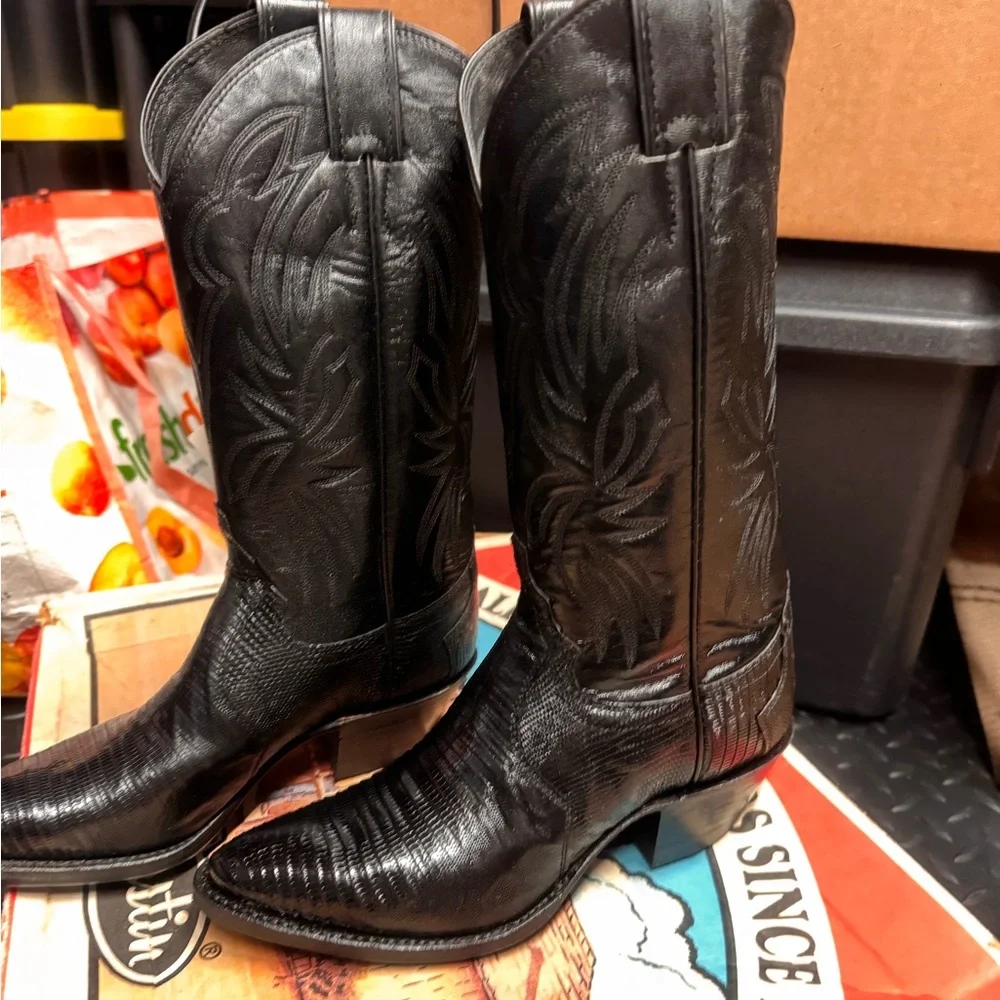 Justin’s boots black iguana lizard style #L4705 size 5B - Picture 5 of 9
